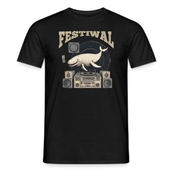 Festiwal Whale Party Festival EDM Music - Men's T-Shirt - black - Front - AI Model Male 178 light (178cm)
