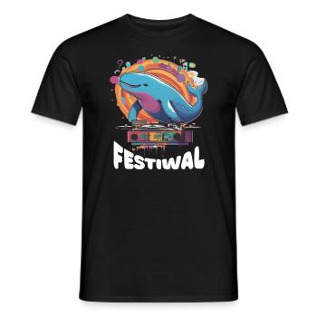 Festiwal Whale Party Festival EDM Music - Men's T-Shirt - black - Front - AI Model Male 178 light (178cm)