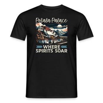 Potala Palace China Travel Vacation Chinese - Men's T-Shirt - black - Front - AI Model Male 178 light (178cm)