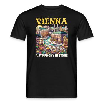Vienna Austria Travel Vacation Country Austrian - Men's T-Shirt - black - Front - AI Model Male 178 light (178cm)
