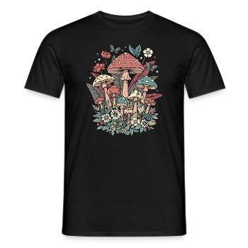 Pilze Cottagecore Naturecore - Männer T-Shirt - Schwarz - Vorne - AI Model Male 178 light (178cm)