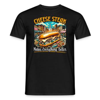 Käsesteak Food Lover American Sandwhich Feinschmecker - Männer T-Shirt - Schwarz - Vorne - AI Model Male 178 light (178cm)