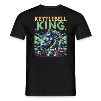 Kettlebell Workout Fitness Journey Bodybuilder - Men's T-Shirt - black - Front - AI Model Male 178 light (178cm)