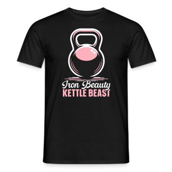 Kettlebell Workout Fitness Journey Bodybuilder - Men's T-Shirt - black - Front - AI Model Male 178 light (178cm)