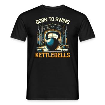 Kettlebell Workout Fitness Journey Bodybuilder - Men's T-Shirt - black - Front - AI Model Male 178 light (178cm)