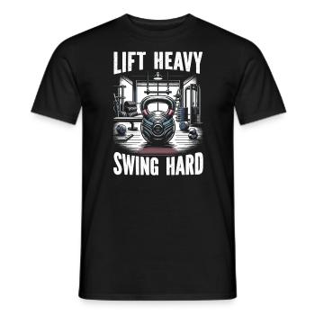 Kettlebell Workout Fitness Journey Bodybuilder - Men's T-Shirt - black - Front - AI Model Male 178 light (178cm)