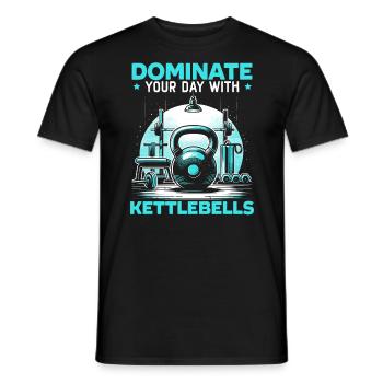 Kettlebell Workout Fitness Journey Bodybuilder - Men's T-Shirt - black - Front - AI Model Male 178 light (178cm)