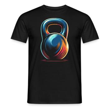 Kettlebell Workout Fitness Journey Bodybuilder - Men's T-Shirt - black - Front - AI Model Male 178 light (178cm)
