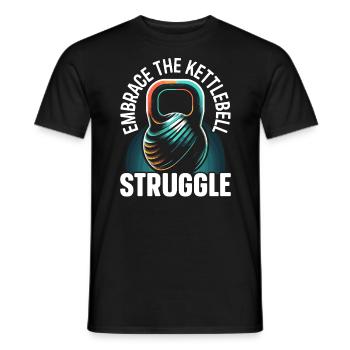 Kettlebell Workout Fitness Journey Bodybuilder - Men's T-Shirt - black - Front - AI Model Male 178 light (178cm)