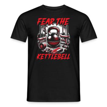 Kettlebell Workout Fitness Journey Bodybuilder - Men's T-Shirt - black - Front - AI Model Male 178 light (178cm)