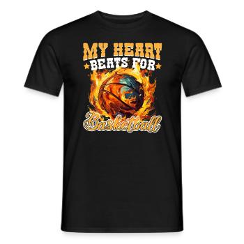 Basketballer My heart beats for Basektball - Männer T-Shirt - Schwarz - Vorne - AI Model Male 178 light (178cm)