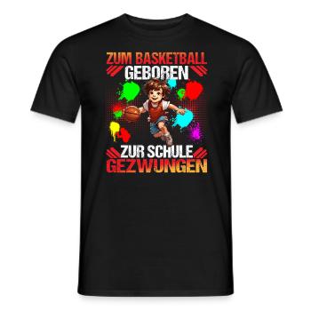 Basketball Basketballspieler Zur Schule gezwungen - Männer T-Shirt - Schwarz - Vorne - AI Model Male 178 light (178cm)