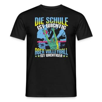 Volleyball Volleyballerin Die Schule ist wichtig - Männer T-Shirt - Schwarz - Vorne - AI Model Male 178 light (178cm)