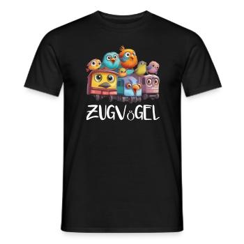 Oiseaux migrateurs Oiseaux Oiseaux Mignon et Drôle - T-shirt homme - noir - Devant - AI Model Male 178 light (178cm)