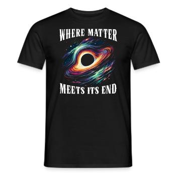 Black Hole Space Universe Astronomy Astronomer - Men's T-Shirt - black - Front - AI Model Male 178 light (178cm)