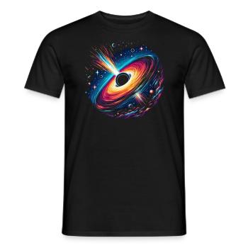Black Hole Space Universe Astronomy Astronomer - Men's T-Shirt - black - Front - AI Model Male 178 light (178cm)
