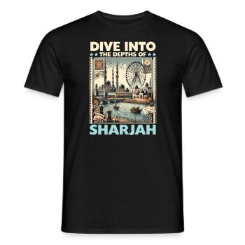 Sharjah Vereinigte Arabische Emirate Reisen Vereinigte Arabische Emirate - Männer T-Shirt - Schwarz - Vorne - AI Model Male 178 light (178cm)
