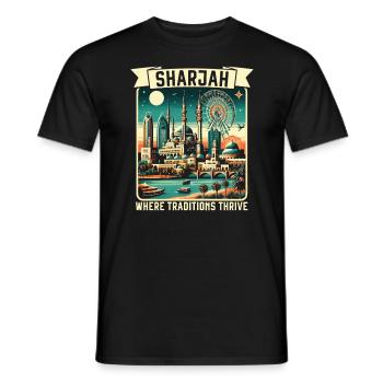 Sharjah Vereinigte Arabische Emirate Reisen Vereinigte Arabische Emirate - Männer T-Shirt - Schwarz - Vorne - AI Model Male 178 light (178cm)