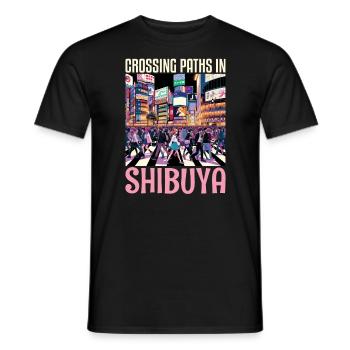 Shibuya Crossing Japon Voyage Vacances Japonais - T-shirt homme - noir - Devant - AI Model Male 178 light (178cm)