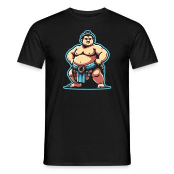 Sumo-Ringer Japanisches Ringen Sumo-Ringen - Männer T-Shirt - Schwarz - Vorne - AI Model Male 178 light (178cm)