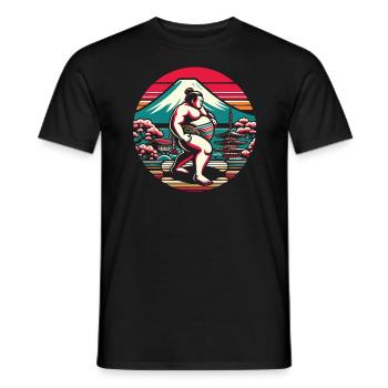 Sumo-Ringer Japanisches Ringen Sumo-Ringen - Männer T-Shirt - Schwarz - Vorne - AI Model Male 178 light (178cm)