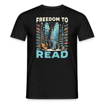 Read Banned Books Bookworm Book Lover Literature - Men's T-Shirt - black - Front - AI Model Male 178 light (178cm)