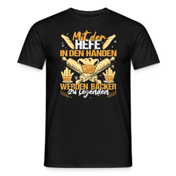 Bäcker Konditor Mit Hefe in den Händen - Männer T-Shirt - Schwarz - Vorne - AI Model Male 178 light (178cm)