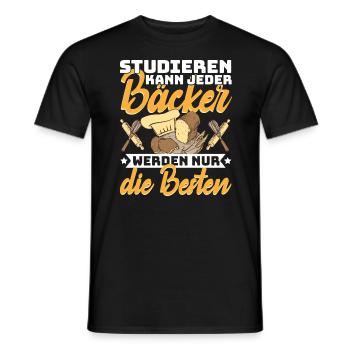 Bäcker Konditor Studieren kann jede Bäcker werden - Männer T-Shirt - Schwarz - Vorne - AI Model Male 178 light (178cm)