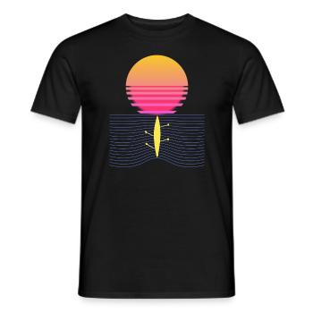 Rowing Retro Rowing Boat Rowing Sunset - Men's T-Shirt - black - Front - AI Model Male 178 light (178cm)