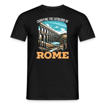 Roman Aqueducts Roman Engineering Ancient Rome - Men's T-Shirt - black - Front - AI Model Male 178 light (178cm)