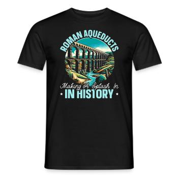 Roman Aqueducts Roman Engineering Ancient Rome - Men's T-Shirt - black - Front - AI Model Male 178 light (178cm)