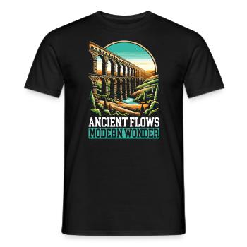 Roman Aqueducts Roman Engineering Ancient Rome - Men's T-Shirt - black - Front - AI Model Male 178 light (178cm)