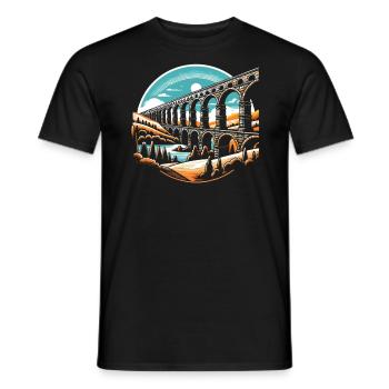 Roman Aqueducts Roman Engineering Ancient Rome - Men's T-Shirt - black - Front - AI Model Male 178 light (178cm)