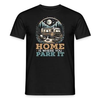 Mobile Home Motorhome Trailer Park Rolling Home - Men's T-Shirt - black - Front - AI Model Male 178 light (178cm)