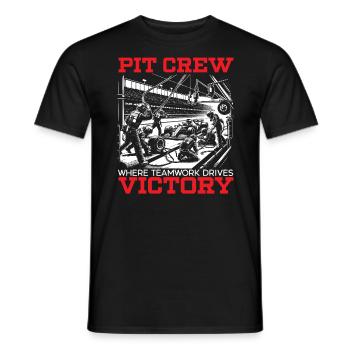 Pit Crew Course de voitures Course Piste de course Sport automobile - T-shirt homme - noir - Devant - AI Model Male 178 light (178cm)