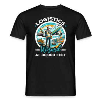 Airport Logistics Coordinator Aviation Airport - Men's T-Shirt - black - Front - AI Model Male 178 light (178cm)