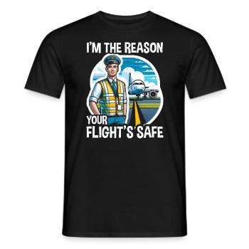 Flughafensicherheitsbeauftragter Luftfahrt Flughafen-Jobs - Männer T-Shirt - Schwarz - Vorne - AI Model Male 178 light (178cm)