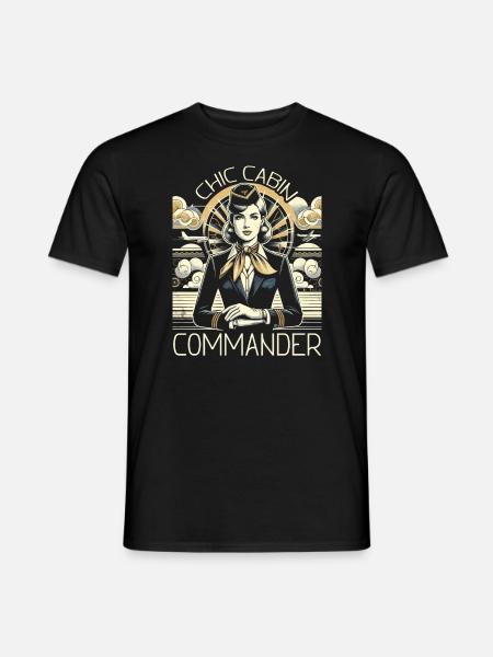 Flugbegleiterin, Flugbegleiterin, Stewardess - Männer T-Shirt - Schwarz