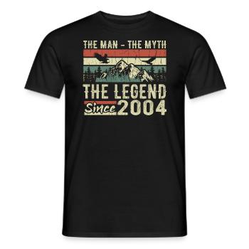 Retro 2004 Vintage - Cadeau D’anniversaire 2004 - T-shirt homme - noir - Devant - AI Model Male 178 light (178cm)