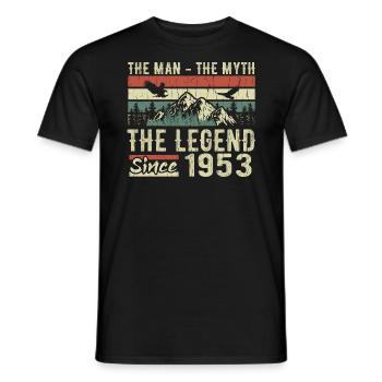 Retro 1953 Vintage - 1953 Geburtstagsgeschenk - Männer T-Shirt - Schwarz - Vorne - AI Model Male 178 light (178cm)