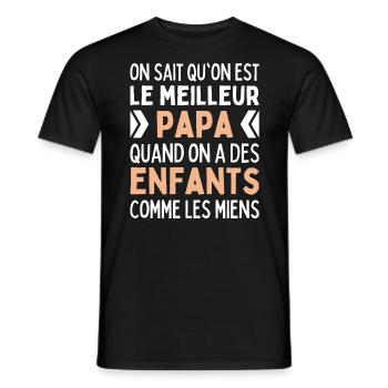 On Est Le Meilleur Papa Quand Enfants Comme Miens - T-shirt homme - noir - Devant - AI Model Male 178 light (178cm)