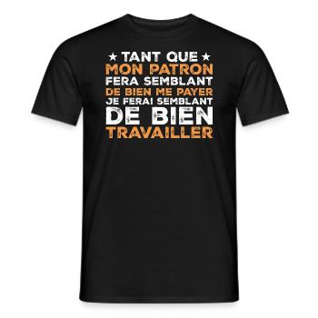Quote Work Colleague Humor - Men's T-Shirt - black - Front - AI Model Male 178 light (178cm)