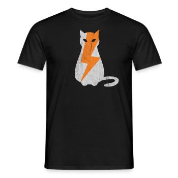 Coup de foudre de chat - T-shirt homme - noir - Devant - AI Model Male 178 light (178cm)