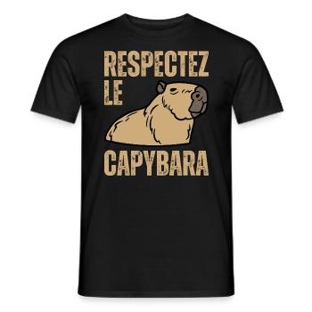 Respectez Le Capybara Ok I Pull Up Capibara Animal - T-shirt homme - noir - Devant - AI Model Male 178 light (178cm)