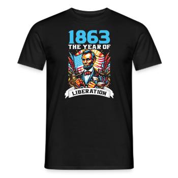 Emancipation Proclamation Black Pride Juneteenth - Men's T-Shirt - black - Front - AI Model Male 178 light (178cm)