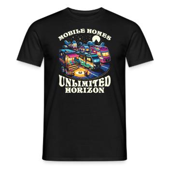 Mobile Home Motorhome Trailer Park Rolling Home - Men's T-Shirt - black - Front - AI Model Male 178 light (178cm)