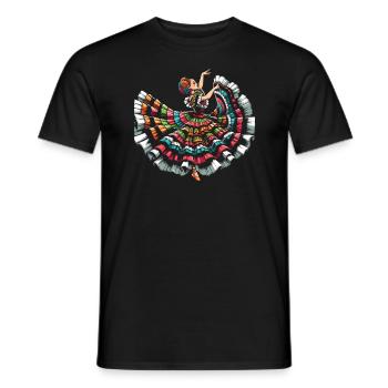 Ballett Folklorico Tänzerin Mexiko Mexikanischer Tanz - Männer T-Shirt - Schwarz - Vorne - AI Model Male 178 light (178cm)