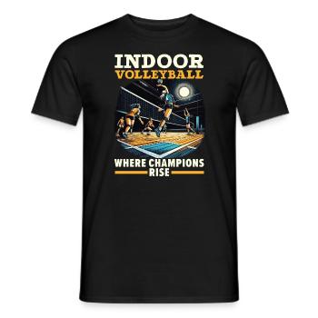 Amateur de volley-ball en salle Joueur de volley-ball sportif - T-shirt homme - noir - Devant - AI Model Male 178 light (178cm)