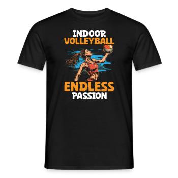 Amateur de volley-ball en salle Joueur de volley-ball sportif - T-shirt homme - noir - Devant - AI Model Male 178 light (178cm)