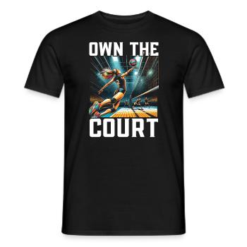 amateur de volley-ball en salle Joueur de volley-ball sportif - T-shirt homme - noir - Devant - AI Model Male 178 light (178cm)